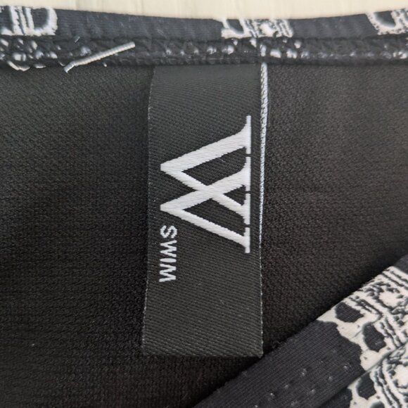 W Swim Black and White Patterned High Waist Bikini Size XL - Picture 4 of 4